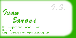 ivan sarosi business card